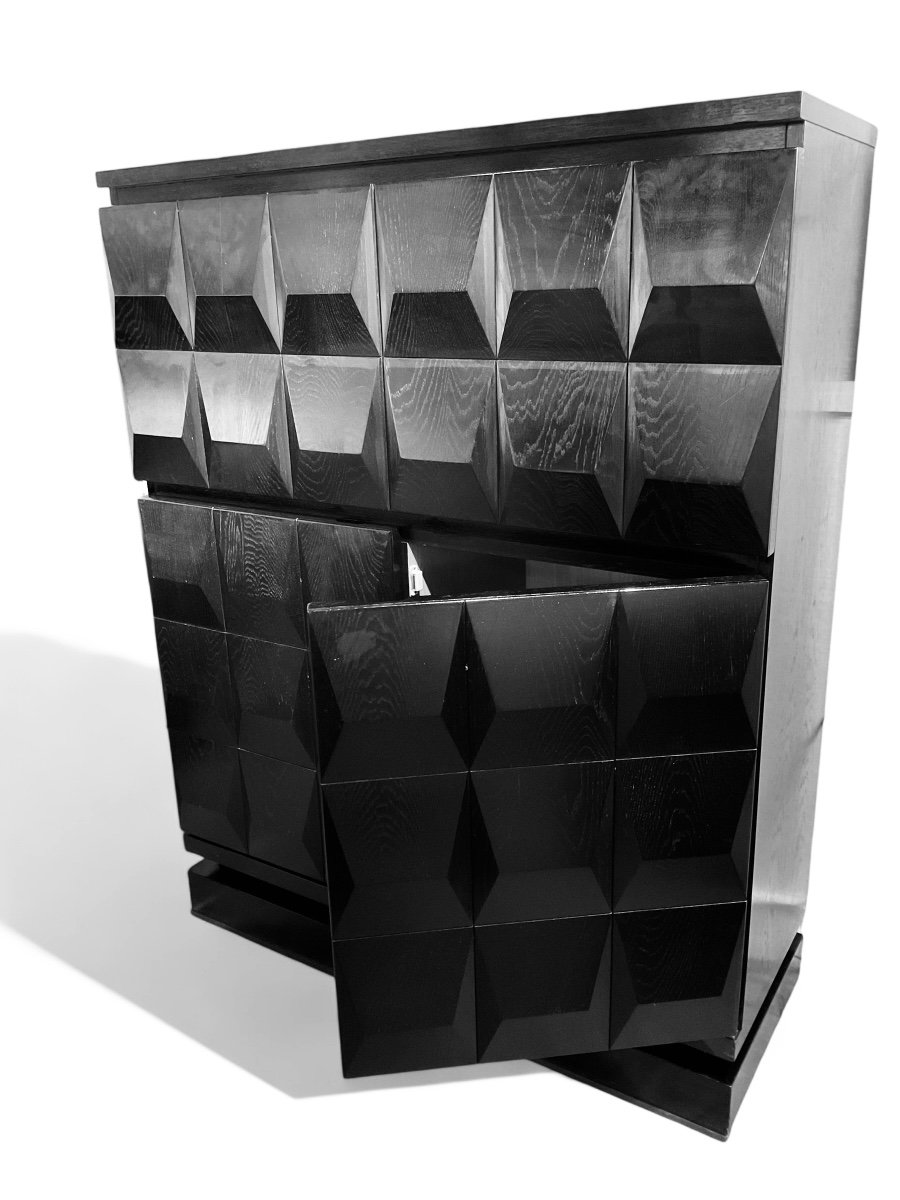 Meuble Bar Et Secrétaire De Style « brutaliste », Maison De Coene Frères Ca 1970-photo-2